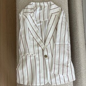White Striped Blazer